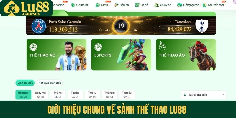 Giới thiệu chung về sảnh thể thao Lu88