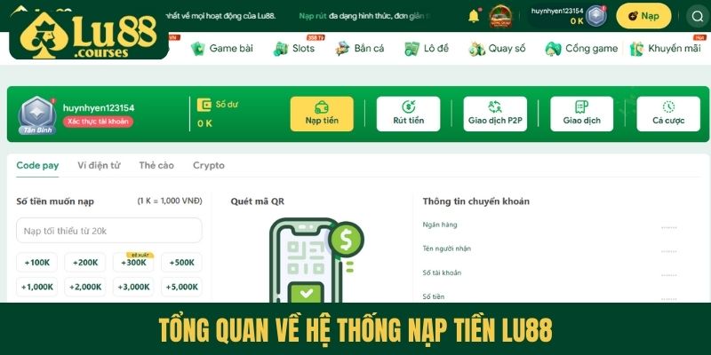 Tổng quan về hệ thống nạp tiền Lu88